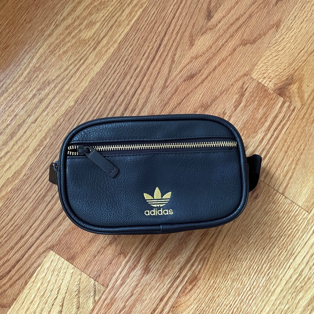 Adidas Leather, Gold Accent Fanny Pack
